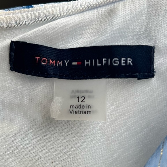 🆕 Tommy Hilfiger Blue Floral Asymmetrical Ruffle Midi Dress – Size 12 - Picture 13 of 15